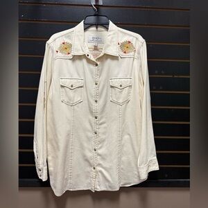Ryan Michael Embroidered Western Shirt XXL – Cactus Desert Scene Pearl Snaps